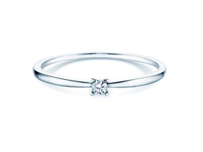 Solitärring Modern Petite in 14K Weißgold mit Diamant 0,05ct G/SI