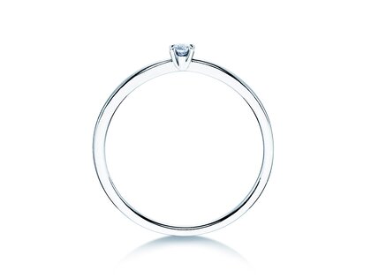 Solitärring Modern Petite in 14K Weißgold mit Diamant 0,05ct G/SI