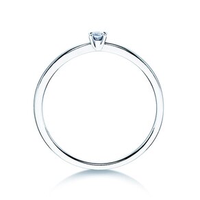 Solitärring Modern Petite in 14K Weißgold mit Diamant 0,05ct G/SI