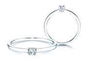 Solitärring Modern Petite in 14K Weißgold mit Diamant 0,08ct G/SI