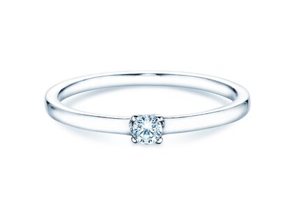 Solitärring Modern Petite in 14K Weißgold mit Diamant 0,08ct G/SI
