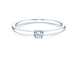 Solitärring Modern Petite in 14K Weißgold mit Diamant 0,08ct G/SI