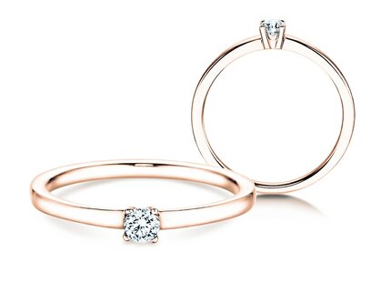 Solitärring Modern Petite in Roségold