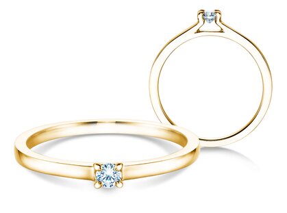 Solitärring Modern in Gelbgold