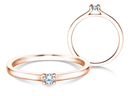 Solitärring Modern in Roségold