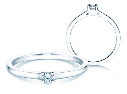 Solitärring Modern in Silber