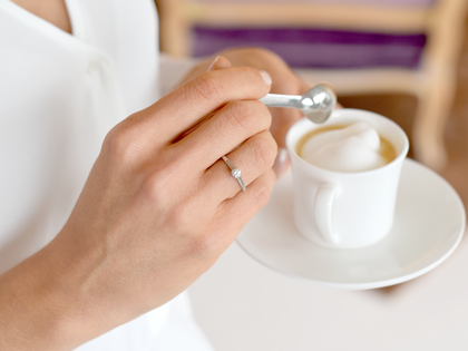 Solitärring Modern in 9K Weißgold mit Labordiamant 0,25ct