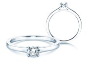 Solitärring Modern in 9K Weißgold mit Diamant 0,25ct