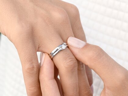 Solitärring Modern in Silber