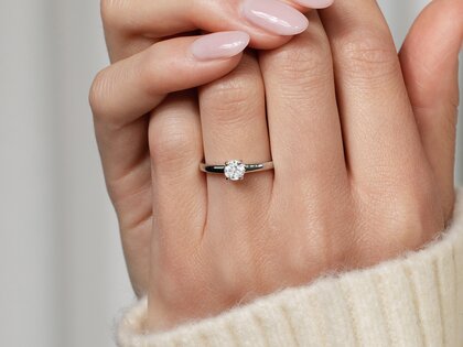 Solitärring Modern in Silber