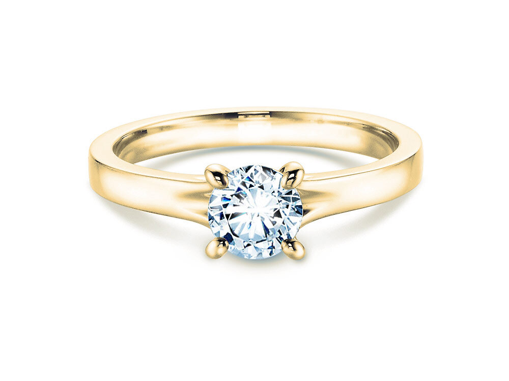 Solitärring Modern in 9K Gelbgold mit Labordiamant 0,50ct E/VS