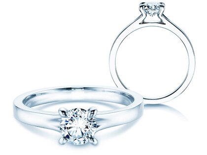 Solitärring Modern in 9K Weißgold mit Diamant 0,50ct