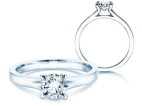 Solitärring Modern in 9K Weißgold mit Diamant 0,50ct