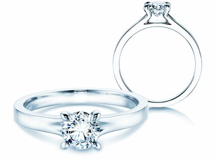 Verlobungsring Modern in 14K Weißgold mit Diamant 0,50ct