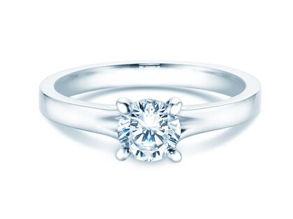 Solitärring Modern in 9K Weißgold mit Diamant 0,75ct