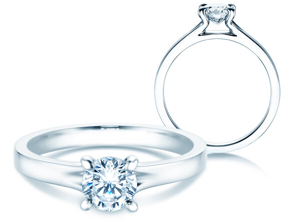Solitärring Modern in 9K Weißgold mit Diamant 0,75ct