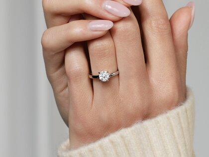 Solitärring Modern in 9K Weißgold mit Diamant 1,00ct