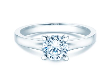 Solitärring Modern in 9K Weißgold mit Diamant 1,00ct