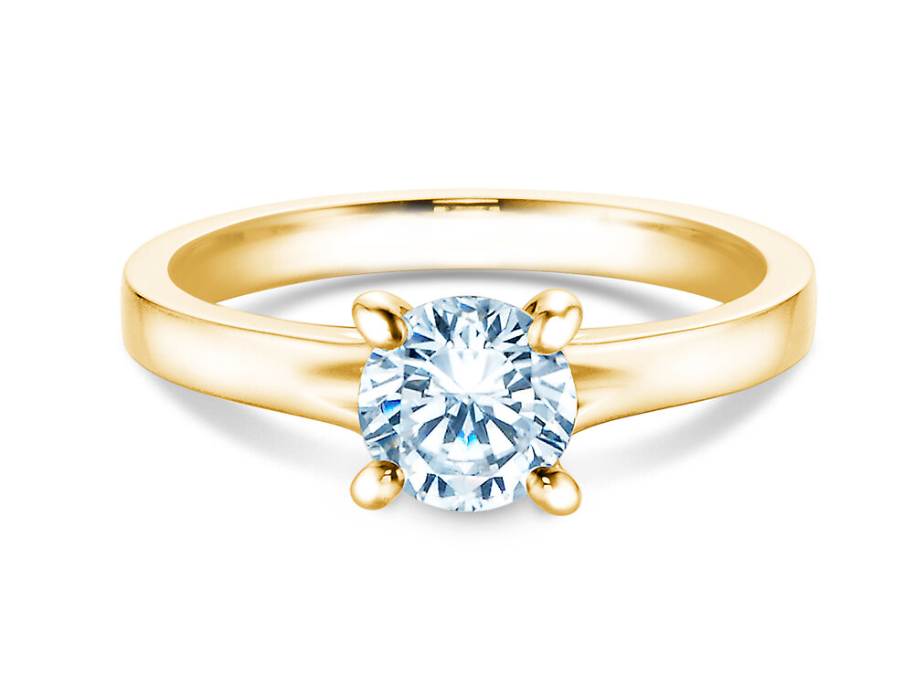 Solitärring Modern in 14K Gelbgold mit Labordiamant 1,00ct E/VS