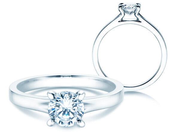 Solitärring Modern in 9K Weißgold mit Diamant 1,00ct