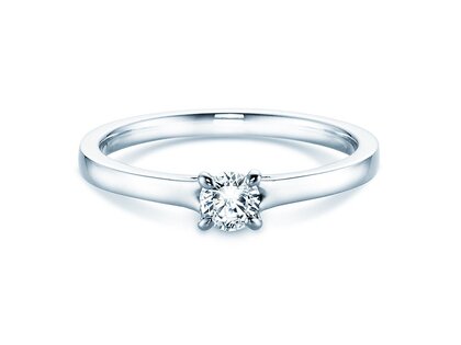Solitärring Modern in 9K Weißgold mit Diamant 0,25ct