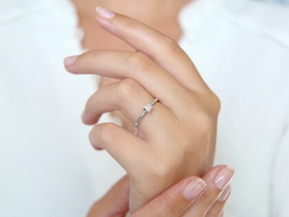 Diamantring Princess in 9K Weißgold mit Diamant 0,25ct