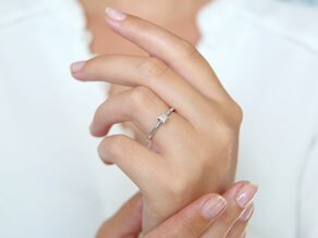 Diamantring Princess in 9K Weißgold mit Diamant 0,25ct