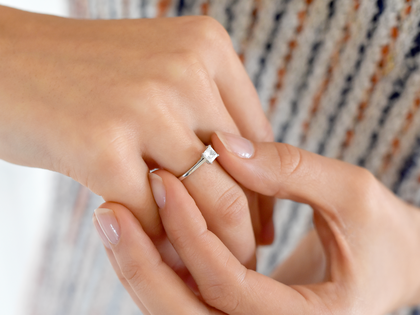 Diamantring Princess in Silber