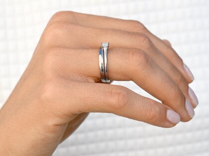 Diamantring Princess in 9K Weißgold mit Diamant 0,25ct