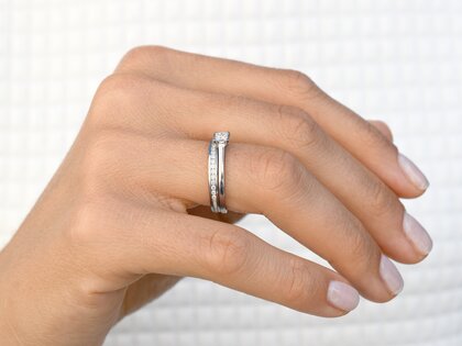Diamantring Princess in 9K Weißgold mit Diamant 0,25ct