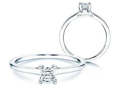 Diamantring Princess in Platin