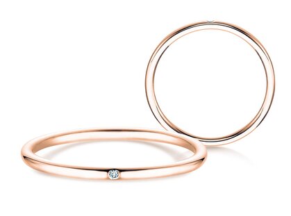 Solitärring Promise Petite in 14K Roségold mit Diamant 0,005ct G/SI