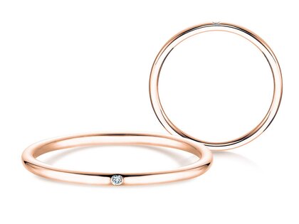 Solitärring Promise Petite in 14K Roségold mit Diamant 0,005ct G/SI