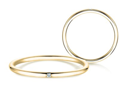 Solitärring Promise Petite in 9K Gelbgold mit Diamant 0,005ct G/SI