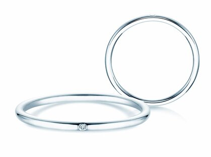 Solitärring Promise Petite in 14K Weißgold mit Diamant 0,005ct G/SI