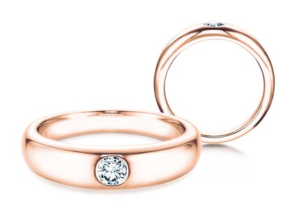 Solitärring Promise in 14K Roségold mit Diamant 0,03ct G/SI