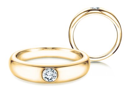 Solitärring Promise in 14K Gelbgold mit Diamant 0,03ct G/SI