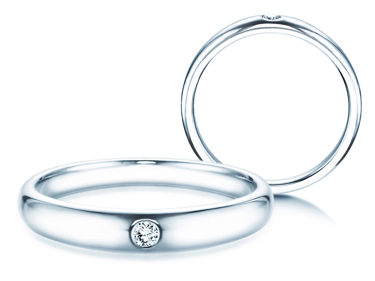 Solitärring Promise in Platin 950/- mit Diamant 0,03ct