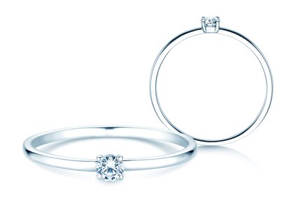 Solitärring Pure in Platin 950/- mit Diamant 0,08ct G/SI