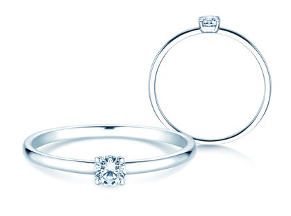 Solitärring Pure in Platin 950/- mit Diamant 0,13ct G/SI
