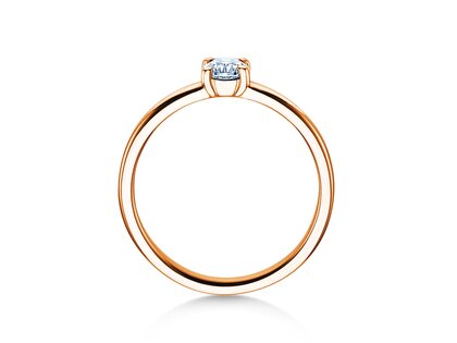 Solitärring Pure in 9K Roségold mit Diamant 0,30ct