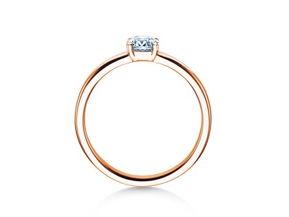 Solitärring Pure in 9K Roségold mit Diamant 0,50ct