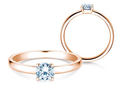 Solitärring Pure in 9K Roségold mit Diamant 0,50ct