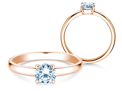 Solitärring Pure in 9K Roségold mit Diamant 0,75ct
