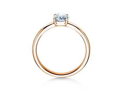 Solitärring Pure in 9K Roségold mit Diamant 0,75ct