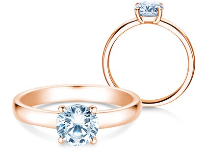 Solitärring Pure in 9K Roségold mit Diamant 1,00ct