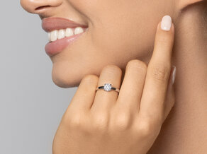Solitärring Pure in 9K Roségold mit Diamant 0,75ct