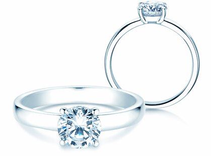 Solitärring Pure in 14K Weißgold mit Diamant 1,00ct