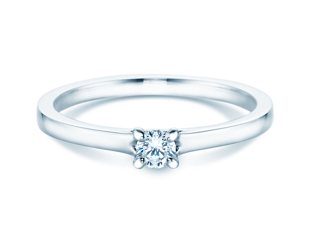 Solitärring Romance in Platin 950/- mit Diamant 0,15ct G/SI
