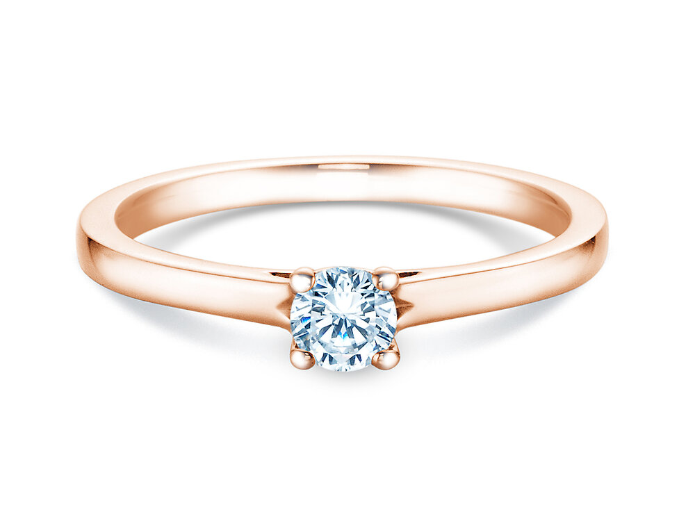 Solitärring Romance in 18K Roségold mit Labordiamant 0,25ct D/IF